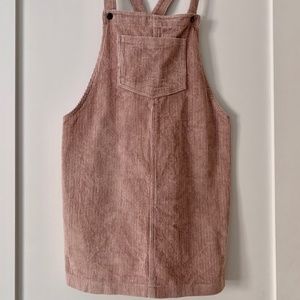 ASOS dusty pink corduroy dress romper with front pocket/ Size 6